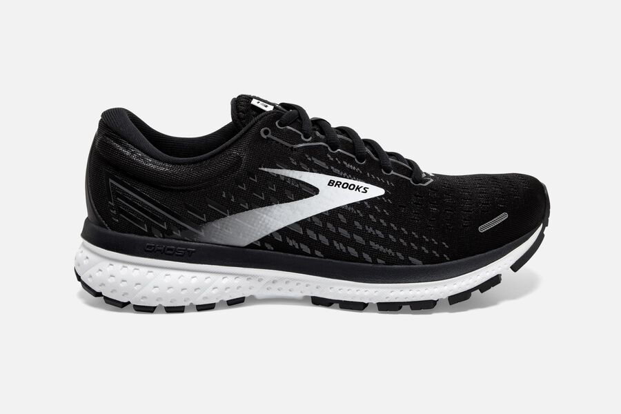 Brooks Israel Ghost 13 Road Running Shoes Womens - Black/White - HRL-691724